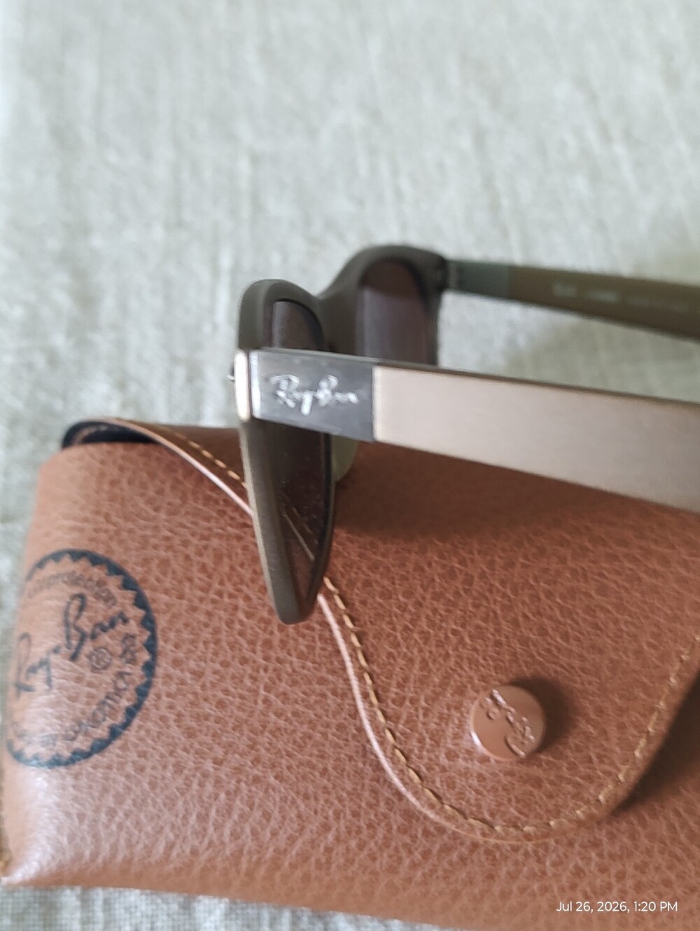 Ray-Ban Matte Brown Frame Polarized Sunglasses with Brown Case - Picture 7 of 9